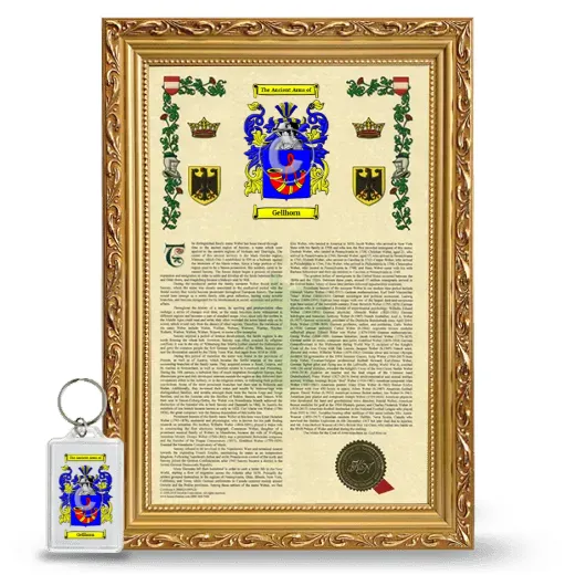 Gellhorn Framed Armorial History and Keychain - Gold