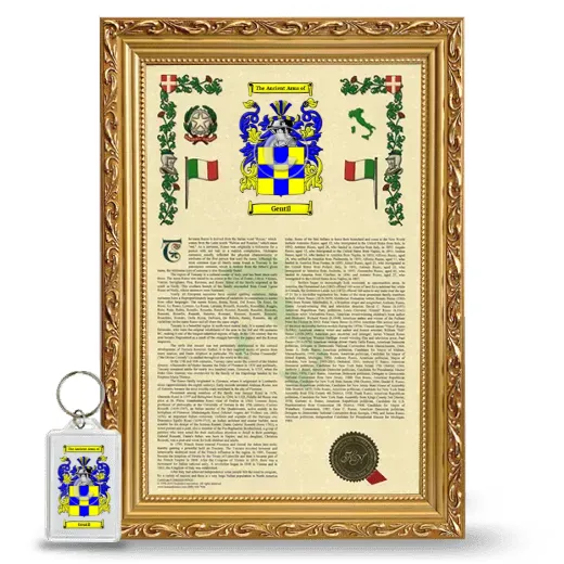 Gentil Framed Armorial History and Keychain - Gold