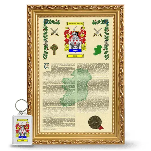 Geon Framed Armorial History and Keychain - Gold