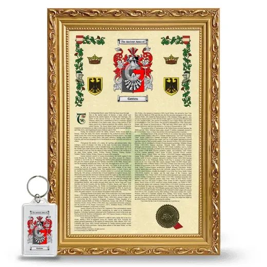 Gerten Framed Armorial History and Keychain - Gold