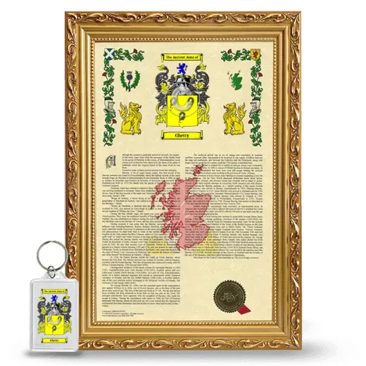 Ghetty Framed Armorial History and Keychain - Gold