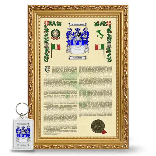 Giannitto Framed Armorial History and Keychain - Gold
