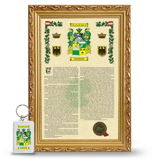 Giesebrecht Framed Armorial History and Keychain - Gold