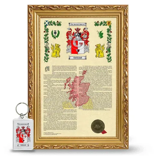 Girdwood Framed Armorial History and Keychain - Gold