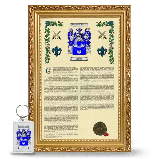 Giroud Framed Armorial History and Keychain - Gold