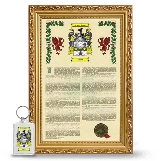 Glave Framed Armorial History and Keychain - Gold