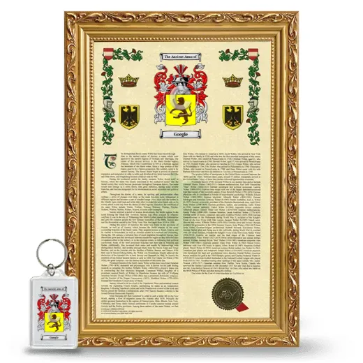 Goegle Framed Armorial History and Keychain - Gold
