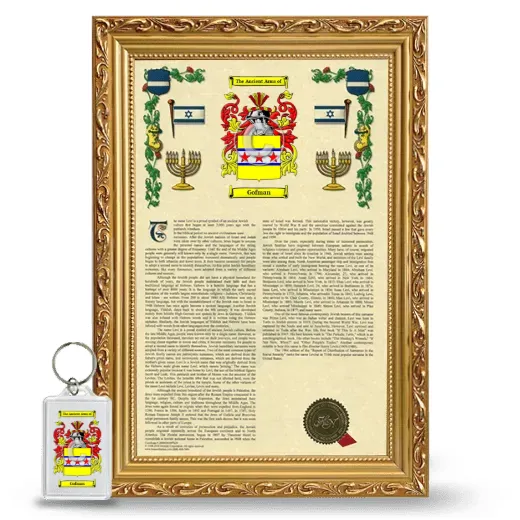 Gofman Framed Armorial History and Keychain - Gold