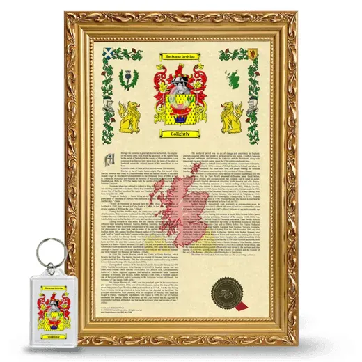 Golightly Framed Armorial History and Keychain - Gold