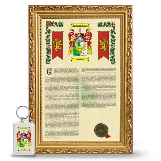 Goodlow Framed Armorial History and Keychain - Gold