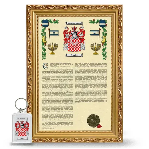 Gorwitz Framed Armorial History and Keychain - Gold