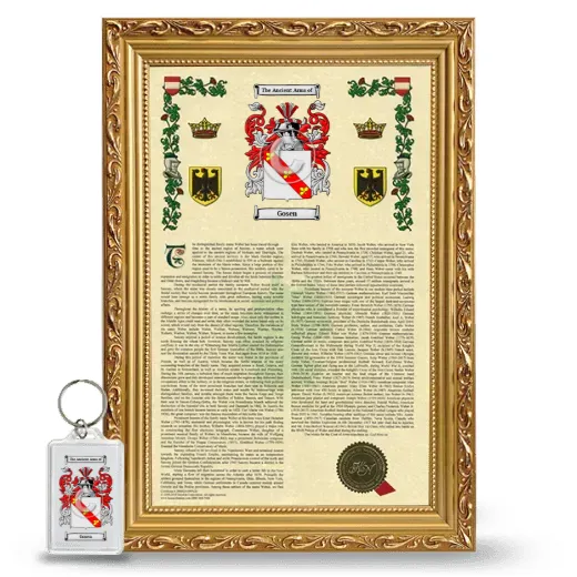 Gosen Framed Armorial History and Keychain - Gold