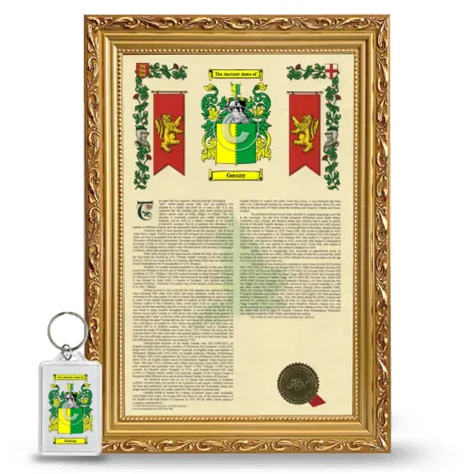 Gossny Framed Armorial History and Keychain - Gold
