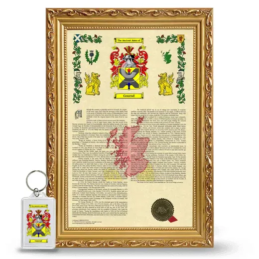 Gouend Framed Armorial History and Keychain - Gold