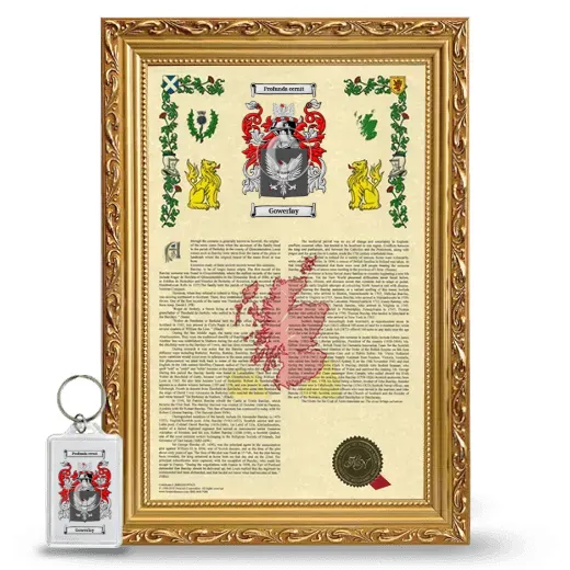 Gowerlay Framed Armorial History and Keychain - Gold