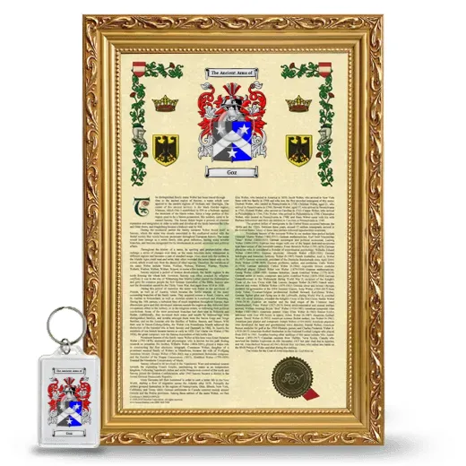 Goz Framed Armorial History and Keychain - Gold