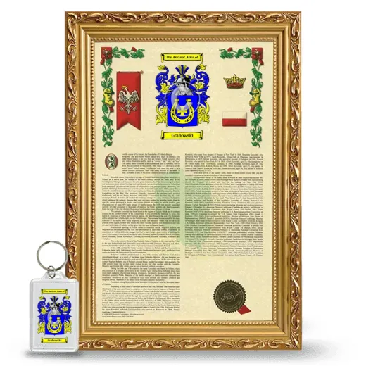Grabowski Framed Armorial History and Keychain - Gold