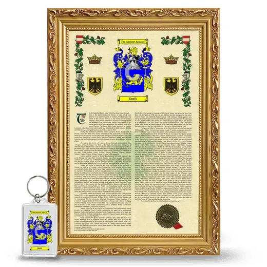 Grafs Framed Armorial History and Keychain - Gold