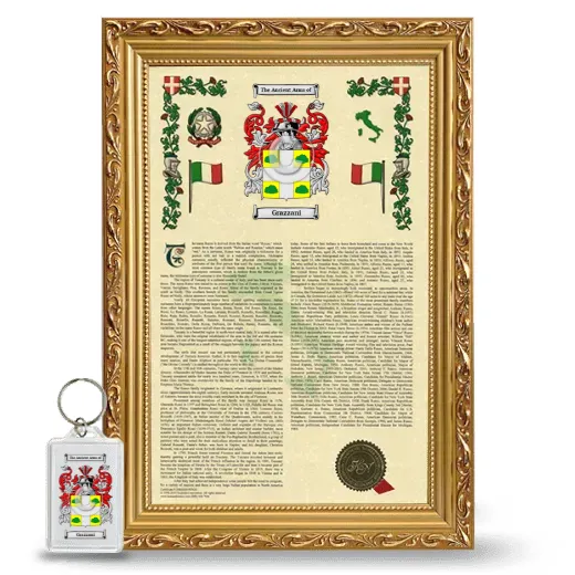 Grazzani Framed Armorial History and Keychain - Gold