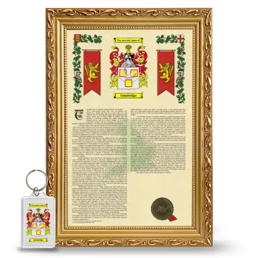 Grimbridge Framed Armorial History and Keychain - Gold