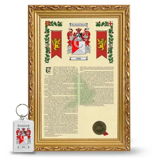 Grow Framed Armorial History and Keychain - Gold