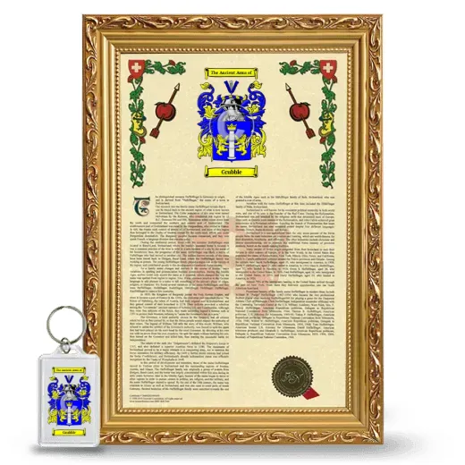 Grubble Framed Armorial History and Keychain - Gold