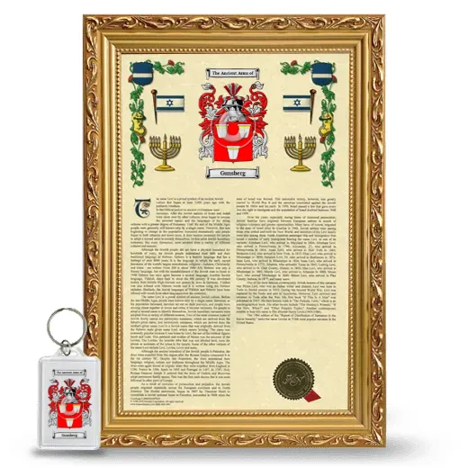 Gunsberg Framed Armorial History and Keychain - Gold