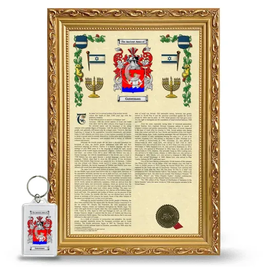 Guterman Framed Armorial History and Keychain - Gold