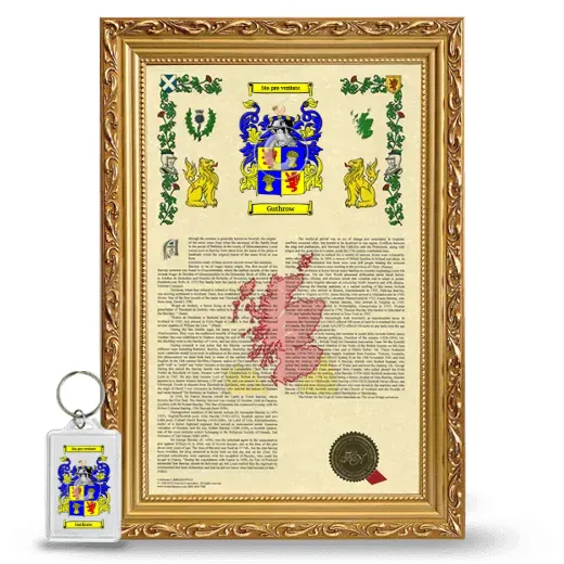 Guthrow Framed Armorial History and Keychain - Gold