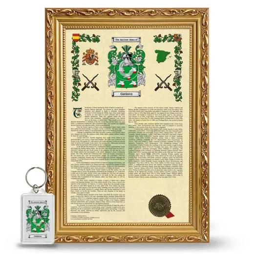 Gutirrez Framed Armorial History and Keychain - Gold