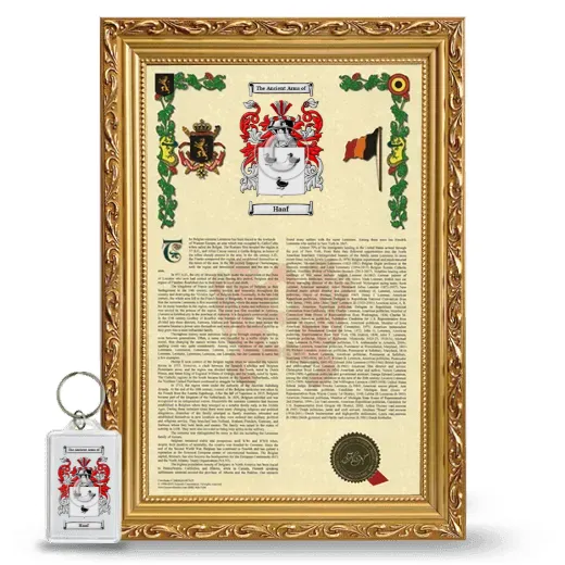 Haaf Framed Armorial History and Keychain - Gold