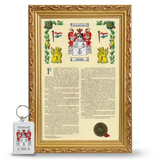 Haering Framed Armorial History and Keychain - Gold