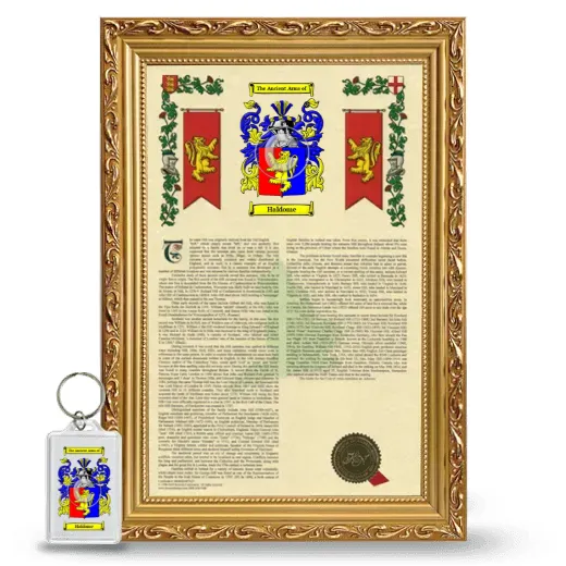 Haldome Framed Armorial History and Keychain - Gold