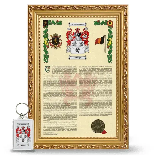Halewyn Framed Armorial History and Keychain - Gold