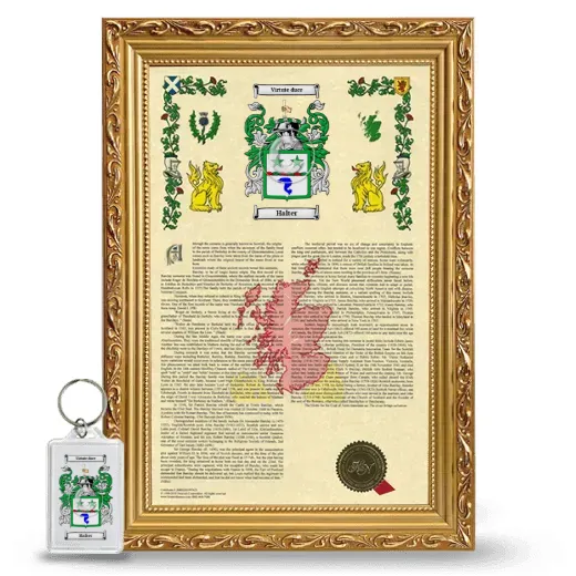 Halter Framed Armorial History and Keychain - Gold