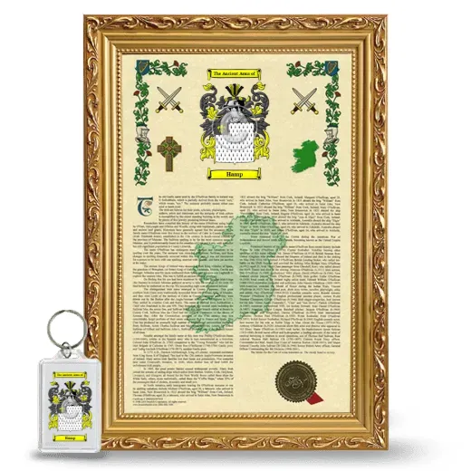 Hamp Framed Armorial History and Keychain - Gold