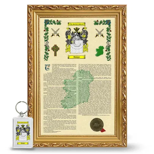 Hamps Framed Armorial History and Keychain - Gold
