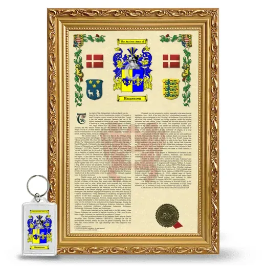 Hannessen Framed Armorial History and Keychain - Gold