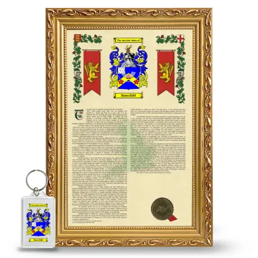 Hauschild Framed Armorial History and Keychain - Gold