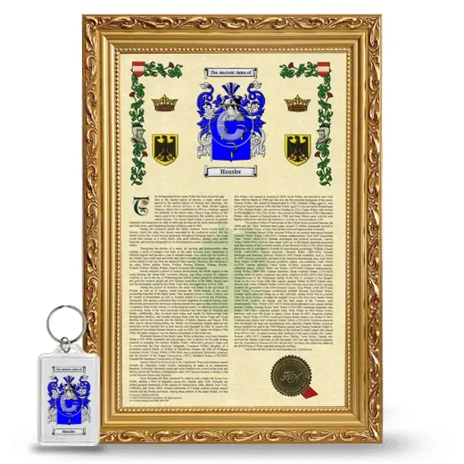 Hausler Framed Armorial History and Keychain - Gold