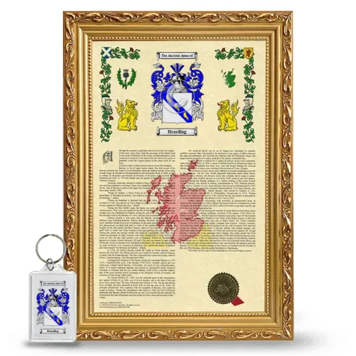 Hearding Framed Armorial History and Keychain - Gold