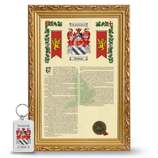 Hearitage Framed Armorial History and Keychain - Gold