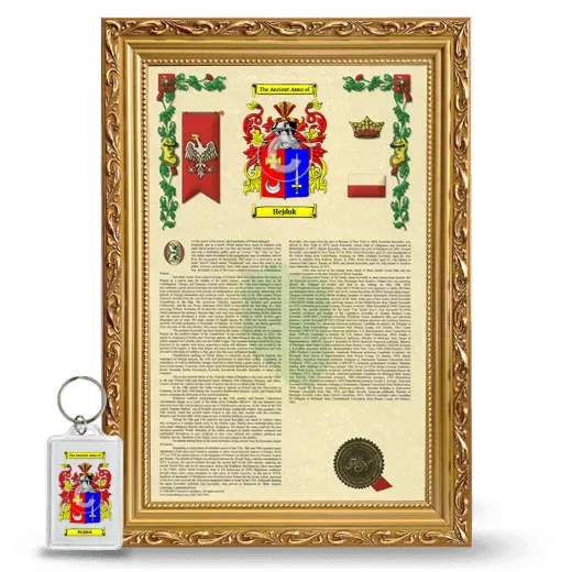 Hejduk Framed Armorial History and Keychain - Gold