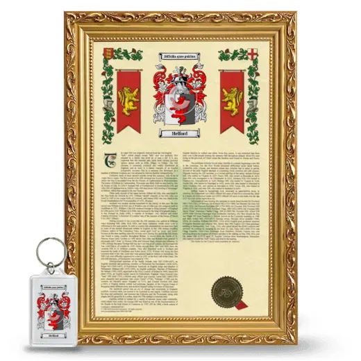 Helford Framed Armorial History and Keychain - Gold