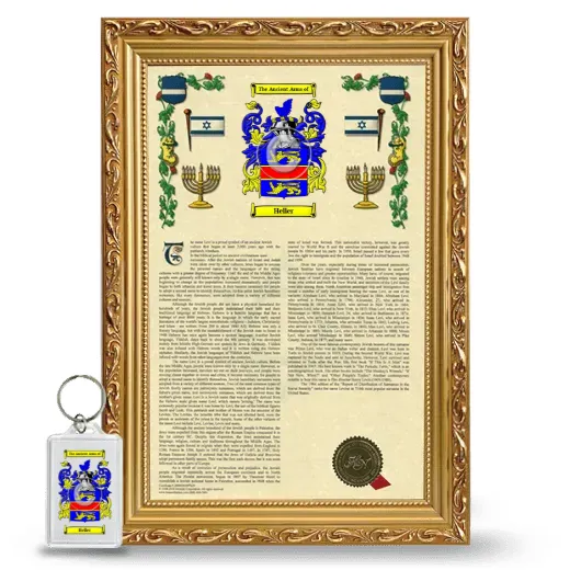 Heller Framed Armorial History and Keychain - Gold