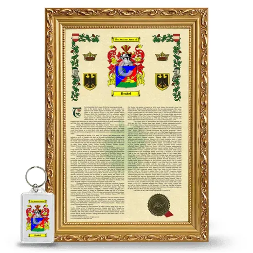 Henkel Framed Armorial History and Keychain - Gold