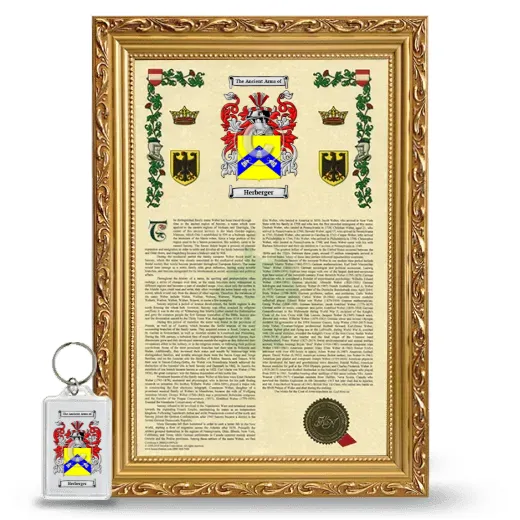 Herberger Framed Armorial History and Keychain - Gold