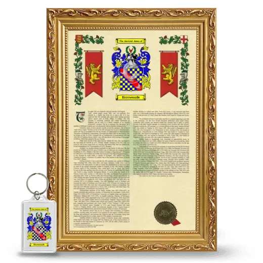 Herewearde Framed Armorial History and Keychain - Gold