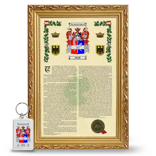 Herolt Framed Armorial History and Keychain - Gold