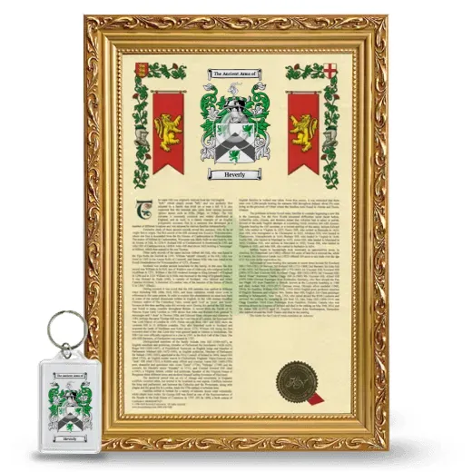 Heverly Framed Armorial History and Keychain - Gold